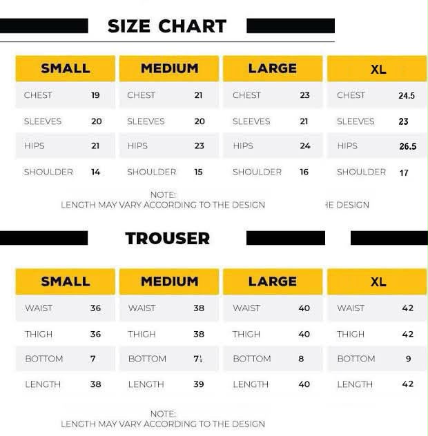 Size chart
