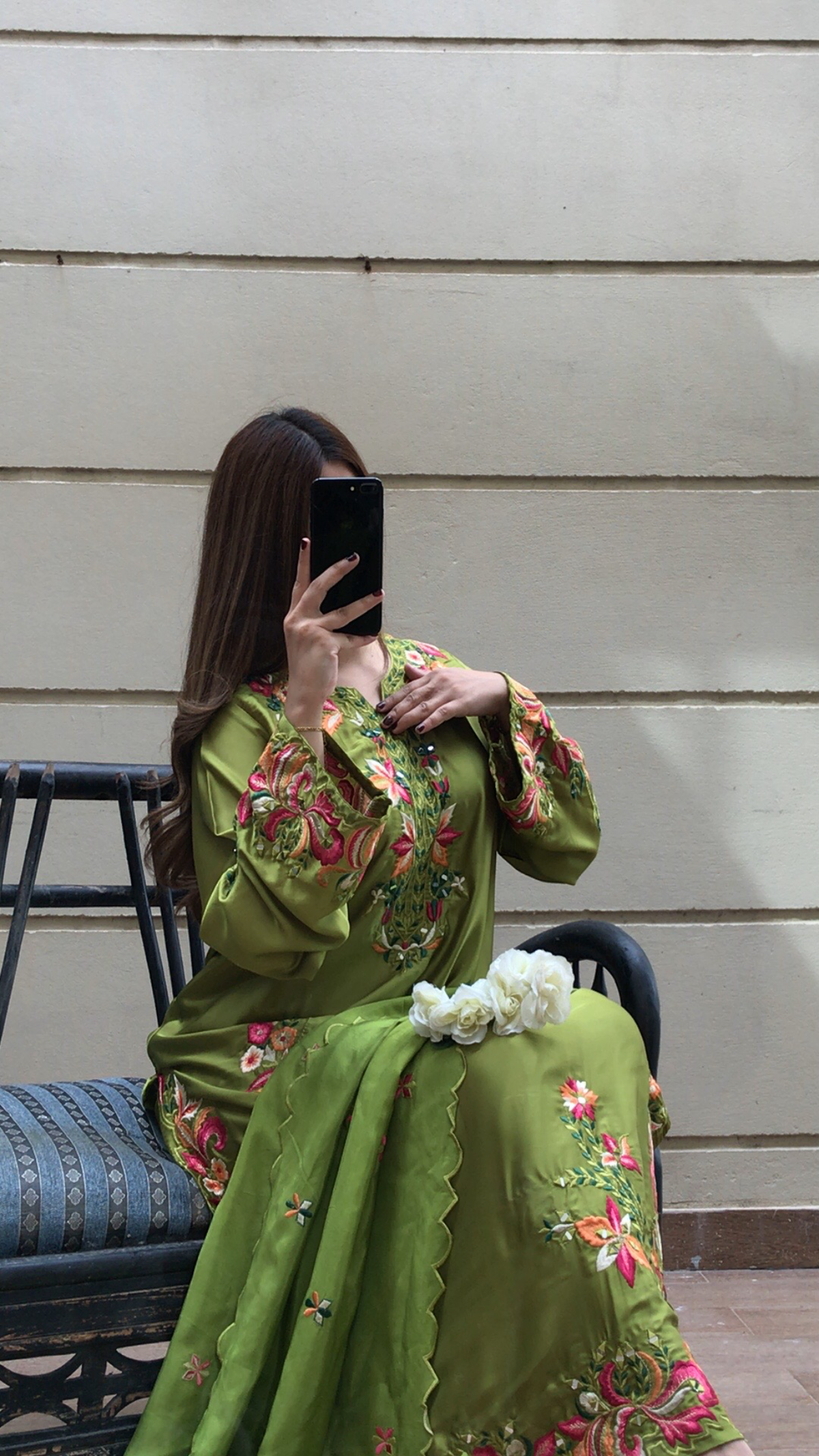 Olive Luxe Miror Embroidered