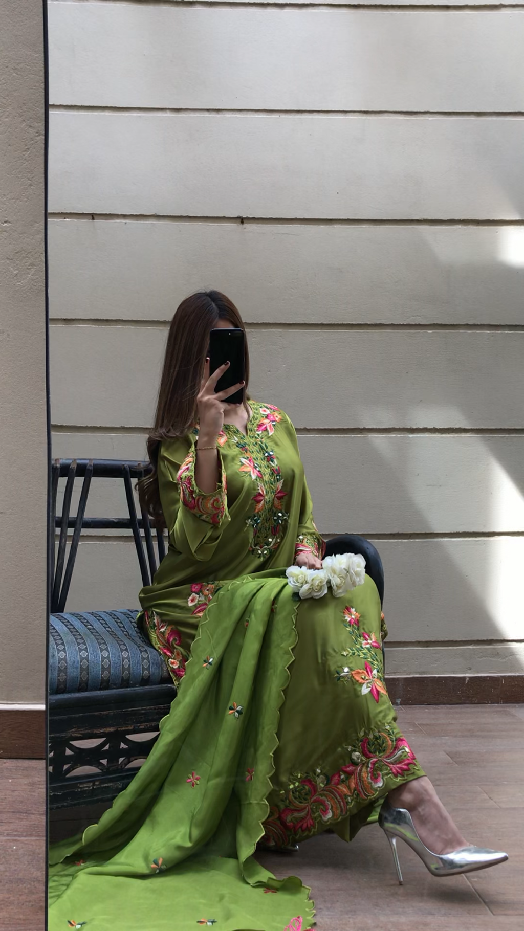 Olive Luxe Miror Embroidered