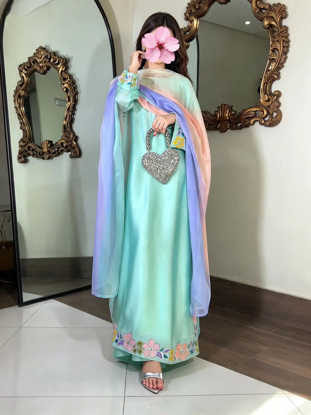 Emerald Pastel Kaftan