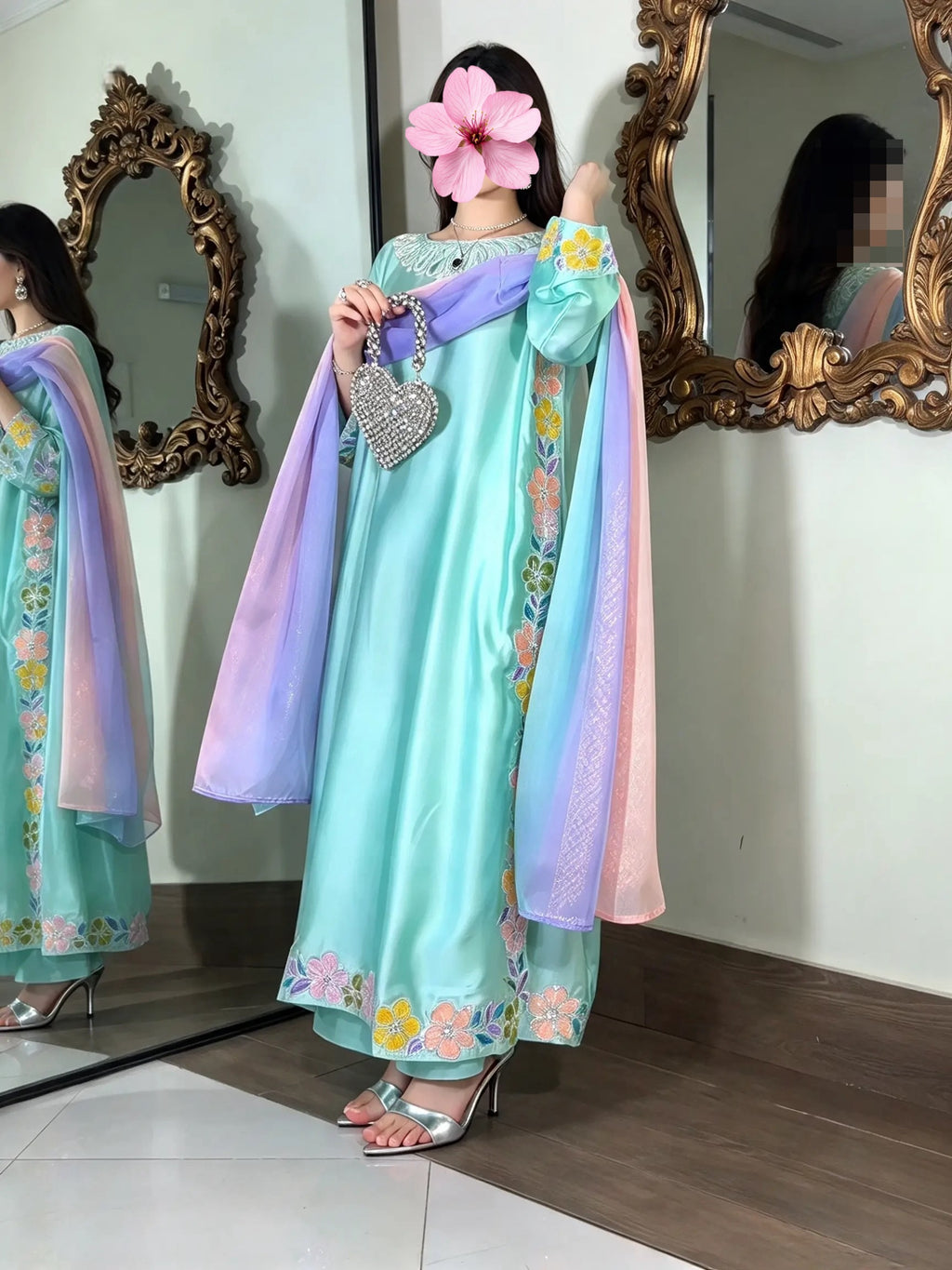 Emerald Pastel Kaftan