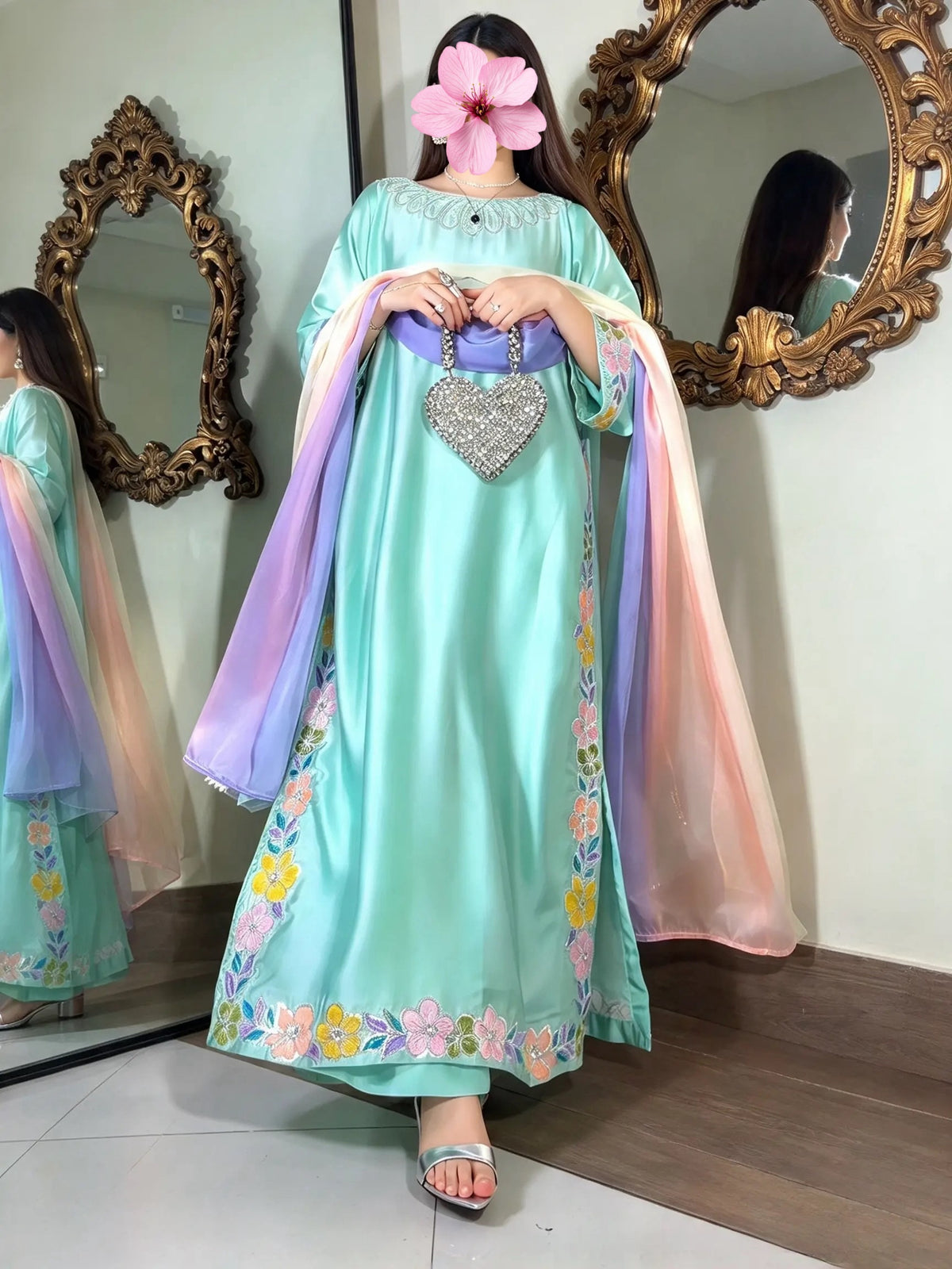 Emerald Pastel Kaftan
