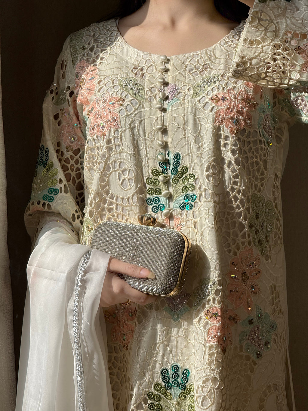 Rainbow Mist Raw Silk