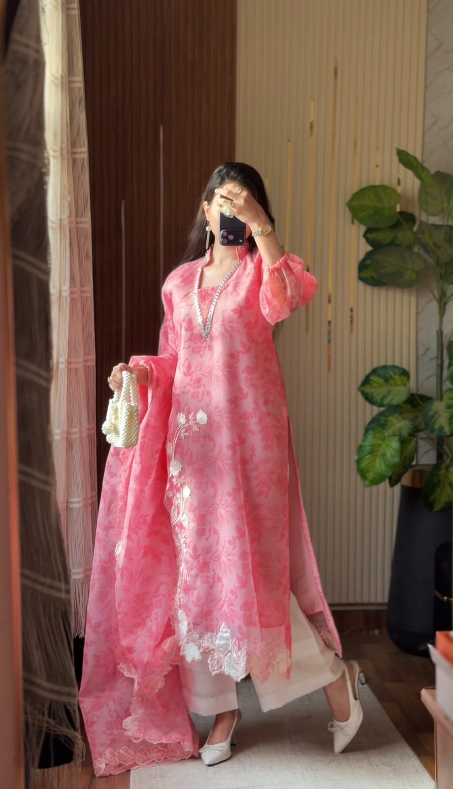 Mahira Khan X Rosé Bloom X – Organza Embroidered 3-Piece Suit