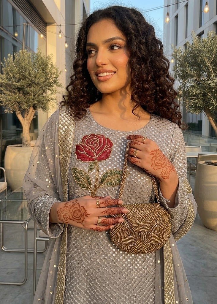 Shimmering Velvet Rose Chiffon