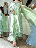 Pista Blossom Sheesha Silk Kaftan